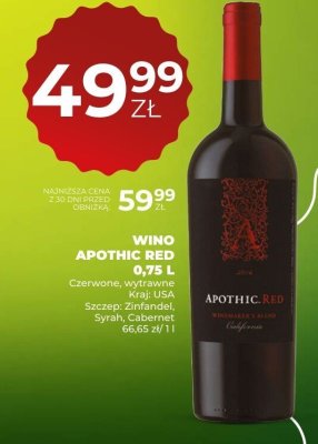 Wino Apothic Red 0,75 L promocja w Duży Ben