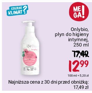Płyn do higieny intymnej prebiotyczny Only bio Onlybio promocja