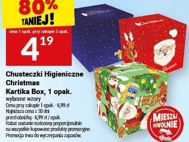 Chusteczki higieniczne Christmas Kartika Box 1 opak. promocja w Twój Market