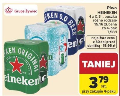 Piwo HEINEKEN 0.0 promocja w Carrefour Market