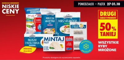 Wszystkie ryby mrożone DRUGA -50% promocja w Biedronka