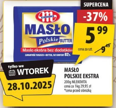 Masło Polskie Ekstra Mlekovita promocja w Arhelan