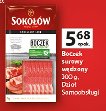Boczek surowy wędzony Sokołów promocja w Auchan