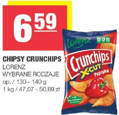 Chipsy crunchips lorenz wybrane rodzaje promocja w SPAR