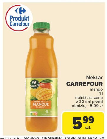 Nektar mango Carrefour sensation promocja w Carrefour