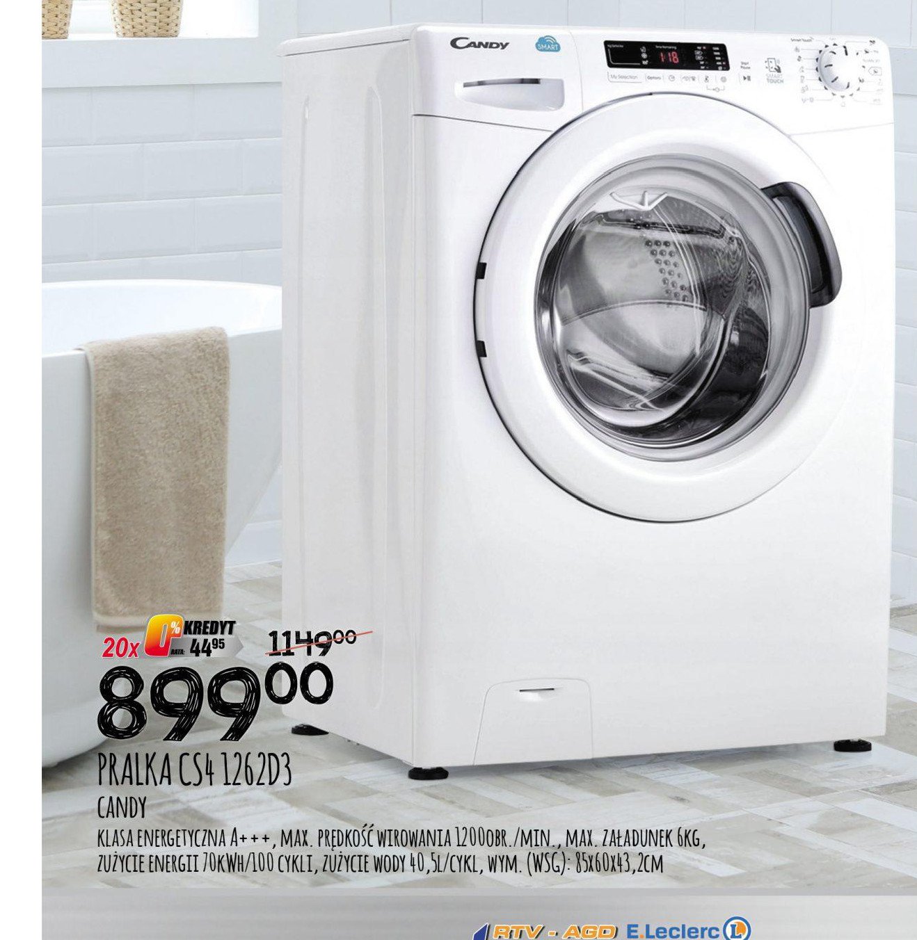 Pralka cs41262d3 Candy promocja