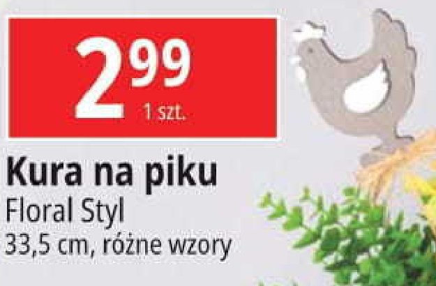 Kura na piku 33.5 cm Floral styl promocja