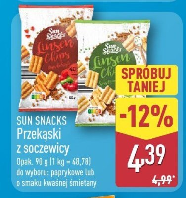 Przekąski z soczewicy o smaku kwaśnej śmietany promocja w Aldi