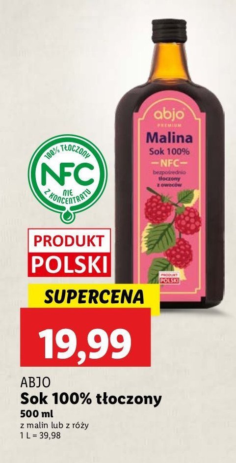 Sok z róży Abjo promocja