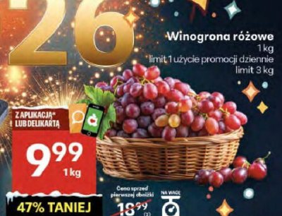 Winogrona różowe promocja w Delikatesy Centrum