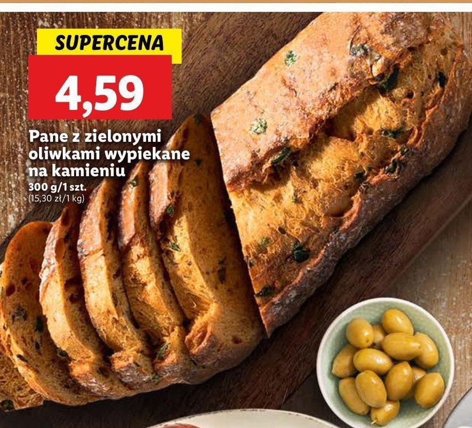 Pane z zielonymi oliwkami z pieca kamiennego promocja w Lidl