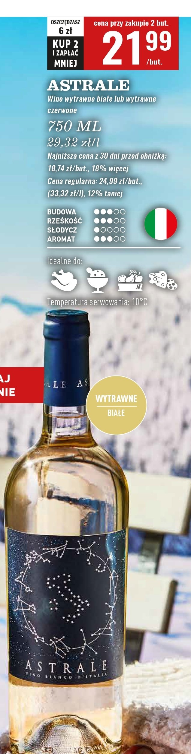 Wino Astrale dry promocja