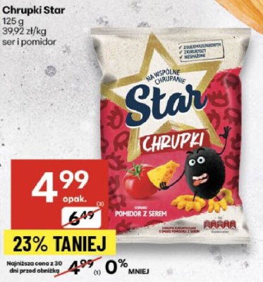 Chipsy Star ser i pomidor promocja w Delikatesy Centrum