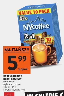 Rozpuszczalny napój kawowy NYcoffee 2in1 promocja w Intermarche