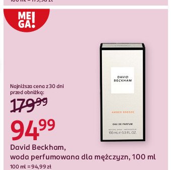 Woda perfumowana David beckham amber breeze promocja w Rossmann