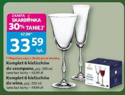 Komplet 6 kieliszków do szampana, poj.: 190 ml promocja w Auchan