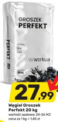 Węgiel Groszek Perfekt 20 kg promocja w Bricomarche