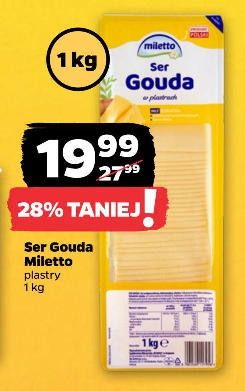 Ser gouda plastry Milbona promocja