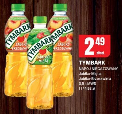 Napój Tymbark niegazowany Jabłko-Mięta, Jabłko-Brzoskwinia 0,5 l, MWS promocja w Chorten