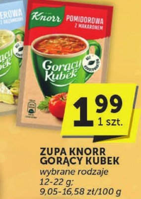 Zupa Knorr Gorący Kubek wybrane rodzaje 12-22 g promocja w Euro Sklep