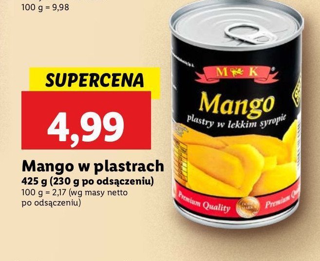 Mango w syropie M&k promocja