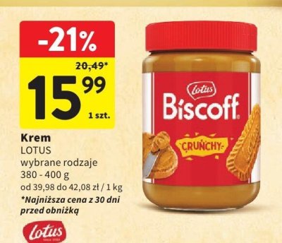 Krem LOTUS wybrane rodzaje 380-400 g promocja w Intermarche