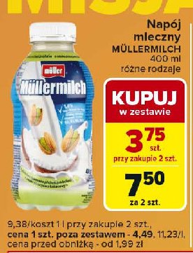 Napój mleczny kokosowo-pistacjowy Mullermilch promocja w Carrefour Express