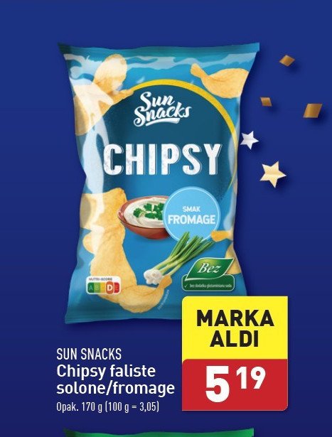 Chipsy o smaku fromage promocja w Aldi