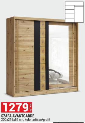 Szafa AVANTGARDE 200x215x59 cm, kolor artisan/grafit promocja w Merkury Market