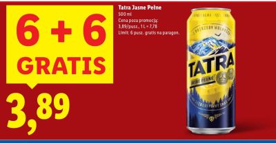 Piwo Tatra Jasne Pełne promocja w Lidl