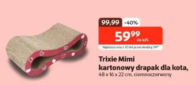 Drapak Mimi kartonowy dla kota, 48 x 16 x 22 cm, ciemnoczerwony promocja w KAKADU
