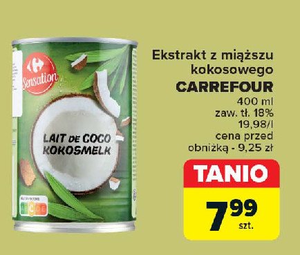 Ekstrakt z miąższu kokosa Carrefour sensation promocja