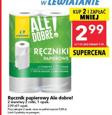 Ręcznik papierowy Ale dobre! 2 warstwy 2 rolki promocja w LEWIATAN