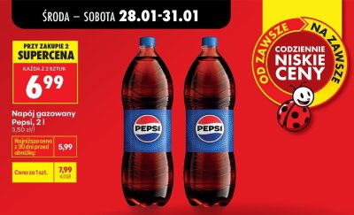 Napój gazowany Pepsi, 2l promocja w Biedronka