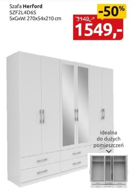 Szafa Herford SZF2L4D6S promocja w Black Red White