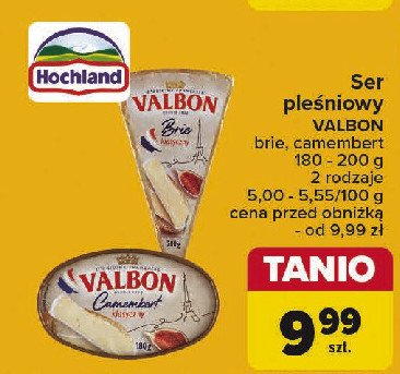Ser camembert naturalny Valbon promocja w Carrefour Market