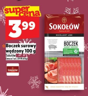 Boczek surowy wędzony Sokołów promocja w TOPAZ