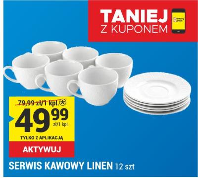 SERWIS KAWOWY LINEN 12 szt promocja w Merkury Market