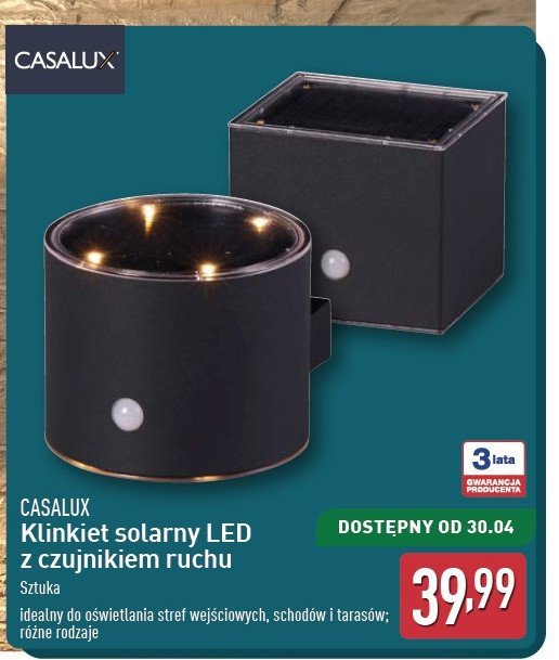 Kinkiet led z czujnikiem ruchu Casalux promocja w Aldi