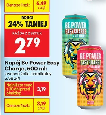 Napój Easy Charge o smaku kwaśnych żelków 500 ml promocja w Biedronka