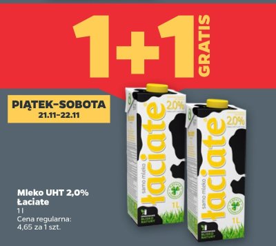 Mleko UHT 2,0% Łaciate promocja w Netto