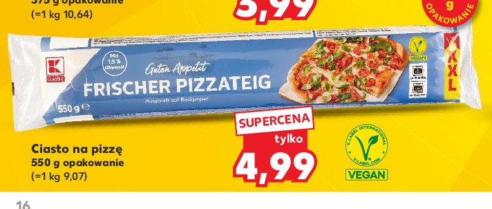 Ciasto na pizzę K-classic promocja w Kaufland