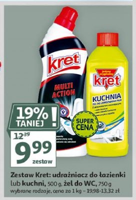 Żel do wc multi action + żel do udrożniania rur kuchnia Kret promocja