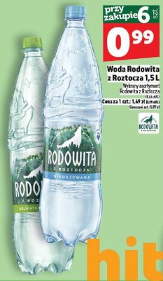 Woda Rodowita z Roztocza 1,5 L promocja w TOPAZ
