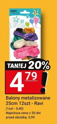 Balony metalizowane 25cm 12szt - Ravi promocja w Hitpol