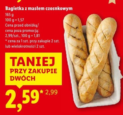 Bagietka z masłem czosnkowym promocja w Lidl