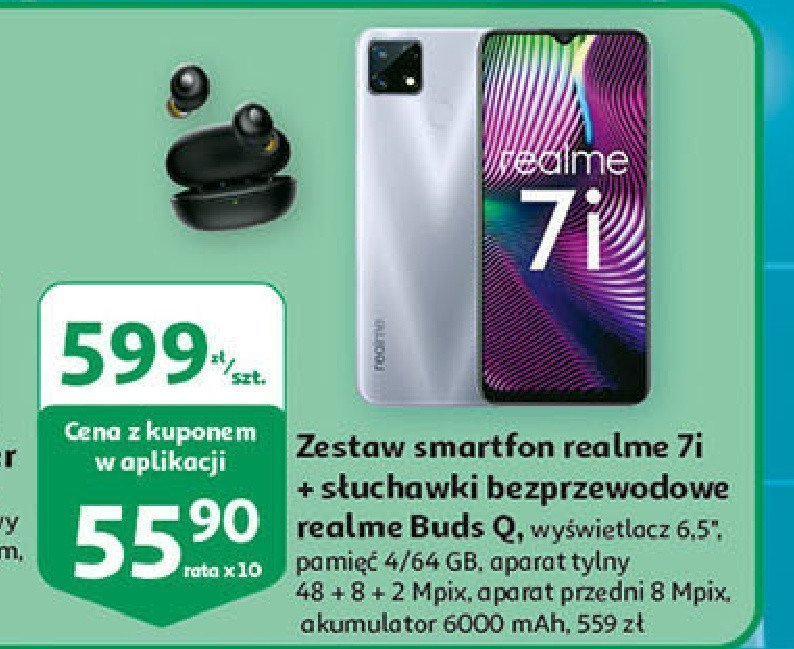 Smartfon 7i + słuchawki bezprzewodowe buds q Realme promocja