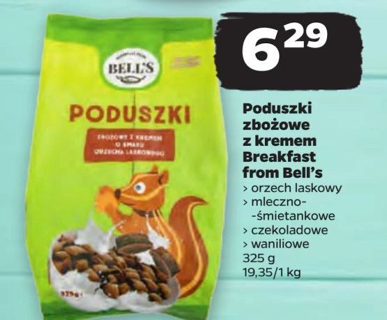 Poduchy zbo偶owe z kremem czekoladowym Breakfast from bell's promocja