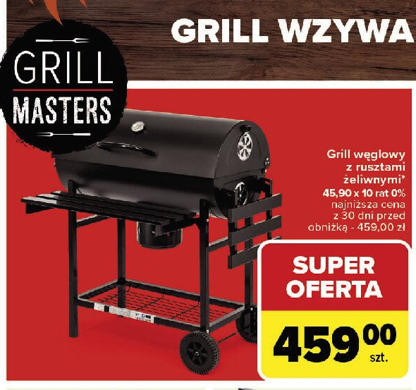 Grill w臋glowy z rusztami 偶eliwnymi promocja