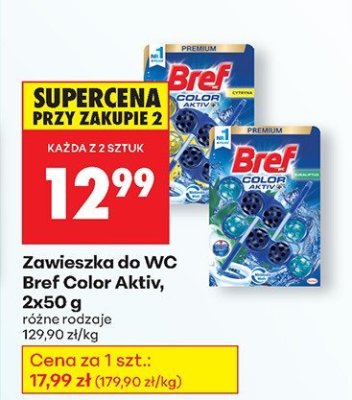 Zawieszka do WC Bref Color Aktiv, 2x50 g promocja w Biedronka
